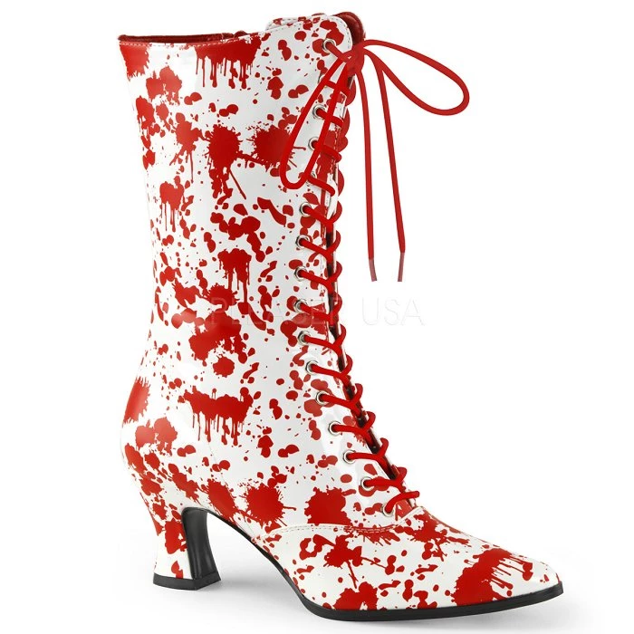 Funtasma 2 3/4" Heel Bloody Print Boot (VICTORIAN-120BL) 2" Heels 3 Funtasma 2 3/4" Heel Bloody Print Boot (VICTORIAN-120BL) 2" Heels