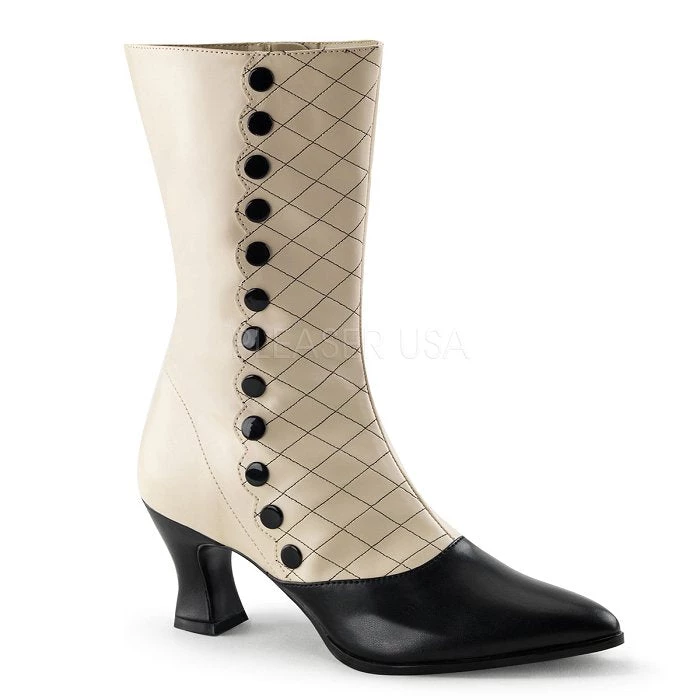 Funtasma 2 3/4" Heel Spectator Mid-Calf Boot (VICTORIAN-123) Pleaser Shoes 3 Funtasma 2 3/4" Heel Spectator Mid-Calf Boot (VICTORIAN-123) Pleaser Shoes