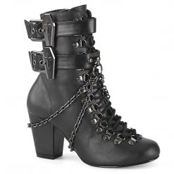 Demonia Pleaser Shoes 3" Double Coffin Buckle Ankle Boot (VIVIKA-128)